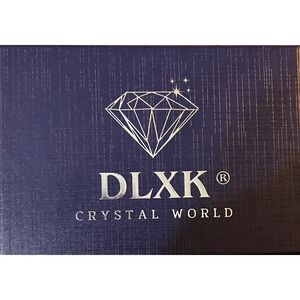 DLXK Crystal World Elegant swans with Blue Crystal Base Moon Night Display Piece